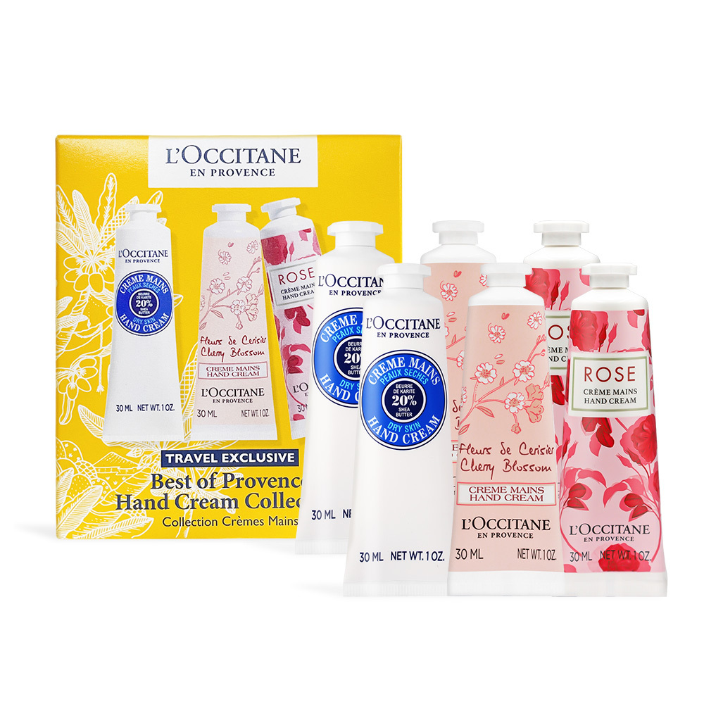 L'OCCITANE 歐舒丹 護手霜六入組[乳油木X2+櫻花X2+玫瑰X2](30mlX6)-國際航空版