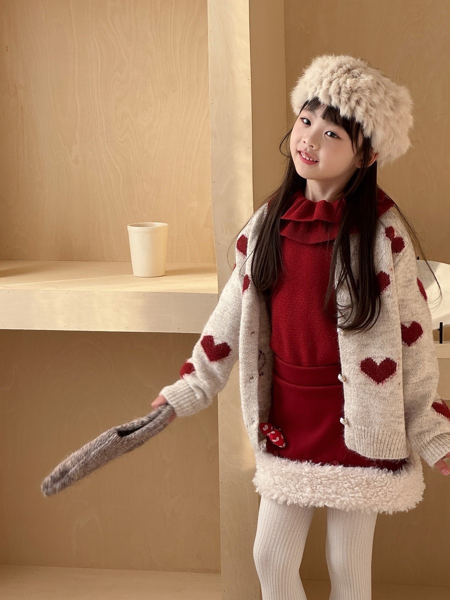 愛心提花手感軟針織外套