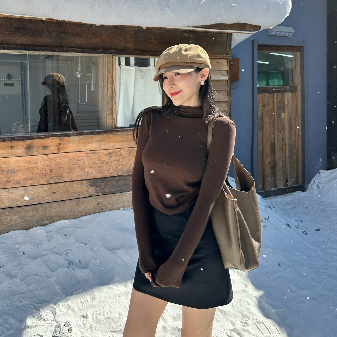 【半高領顯瘦上衣】DOMISS一穿就回不去的基本款 磨毛上衣 半高領打底衣(現貨)