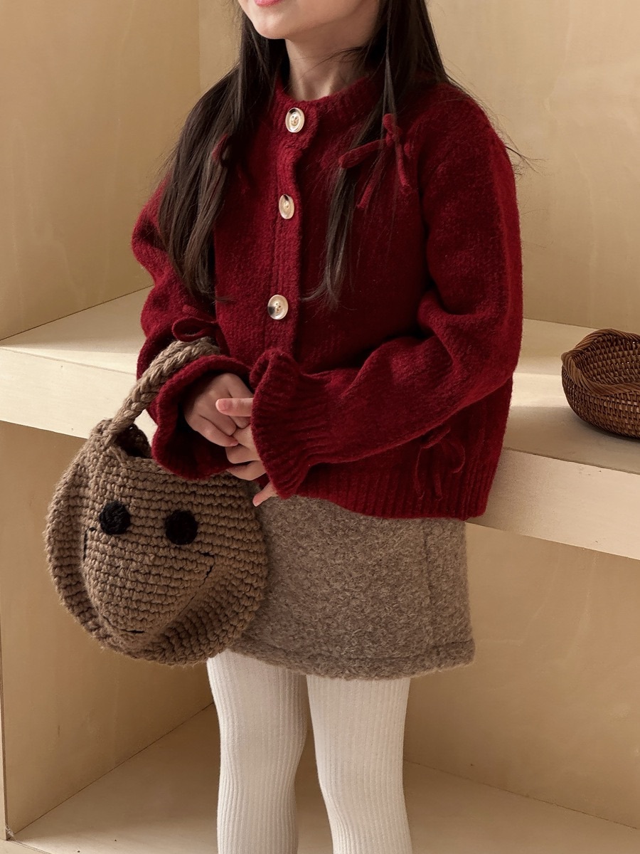 安柯拉紅蝴蝶結外套