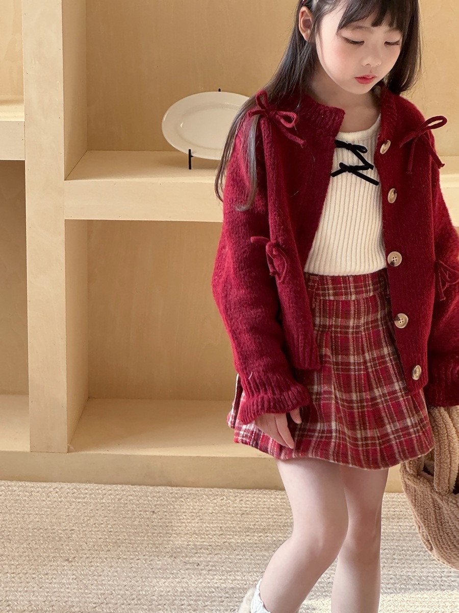 安柯拉紅蝴蝶結外套