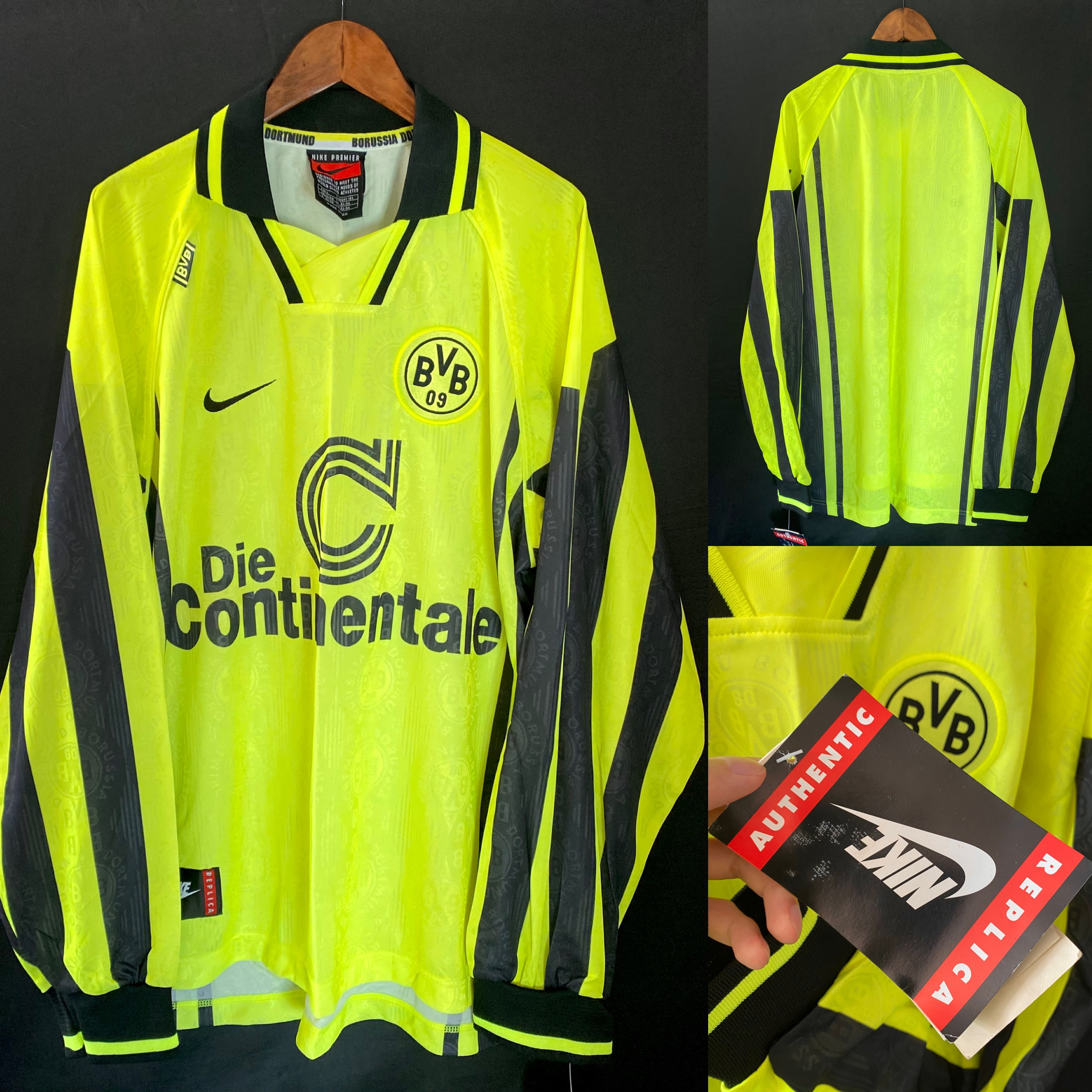 (BNWT) Borussia Dortmund 1996-1997 Nike L/S Home Shirt