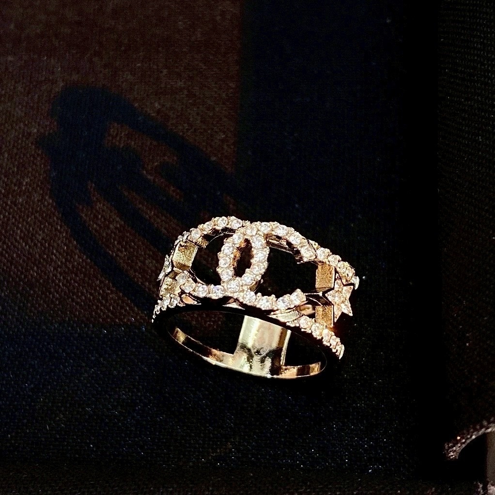 18k”香奶奶淡金鑽鏤星空”高奢定製戒