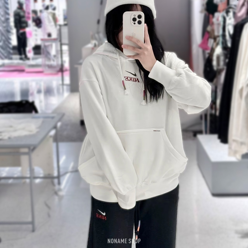 NIKE CNY 馬年限定 帽TEE 長袖 米白 (女款)