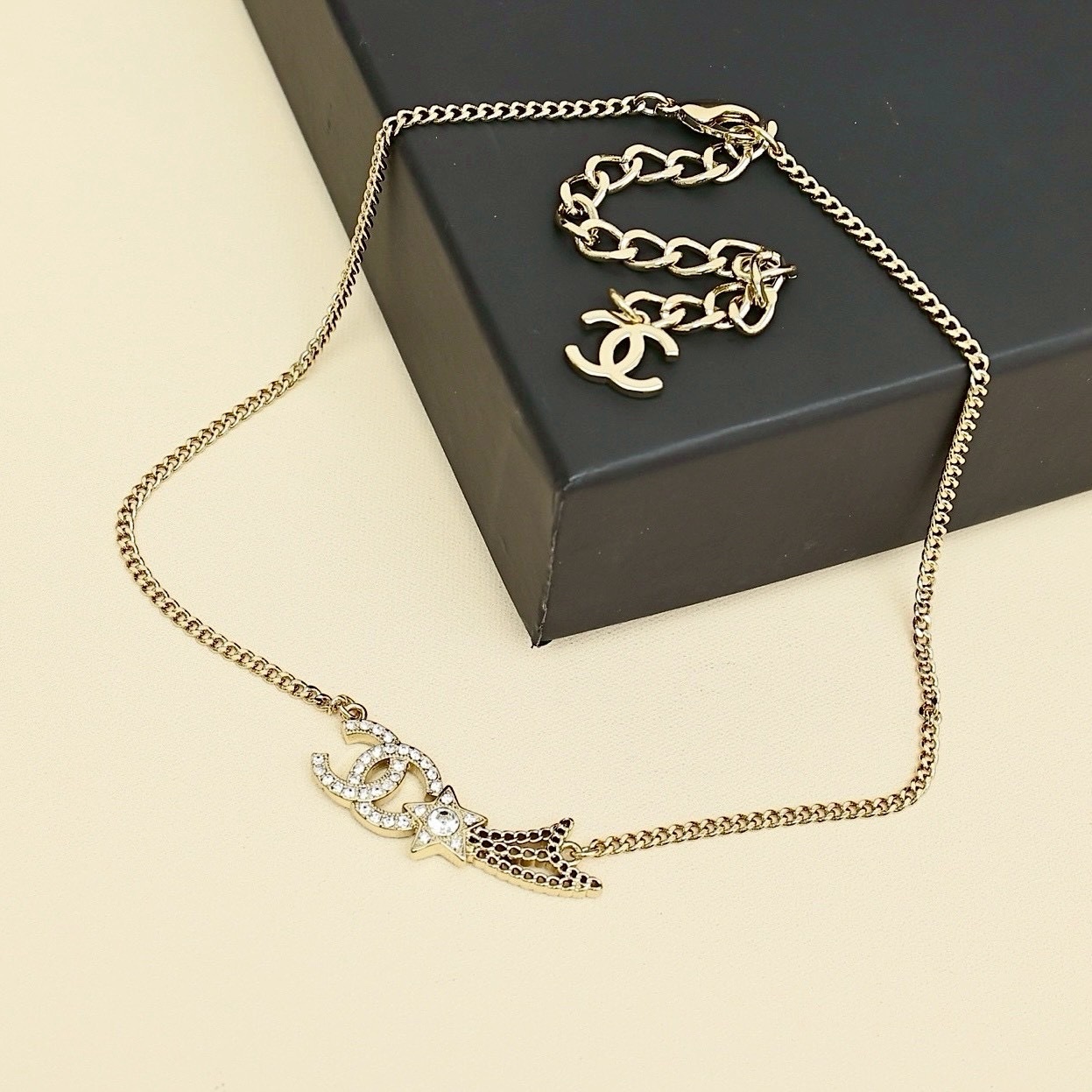 18k 香奶奶25b流星淡金鑽’高奢定製項鍊