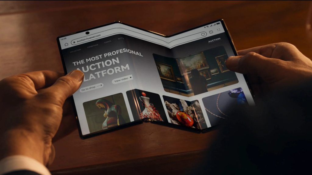 華為推出全球首支三摺疊手機,售價九萬起跳。