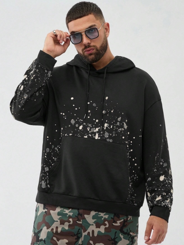 KADMAX大尺碼-男士格子潑墨迷彩連帽夾克〈KSMS2716〉