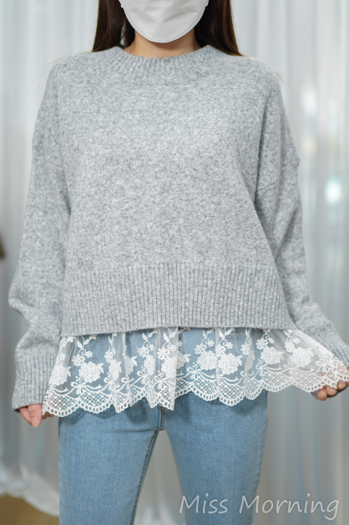 拼lace腳軟熟上衣(14995)