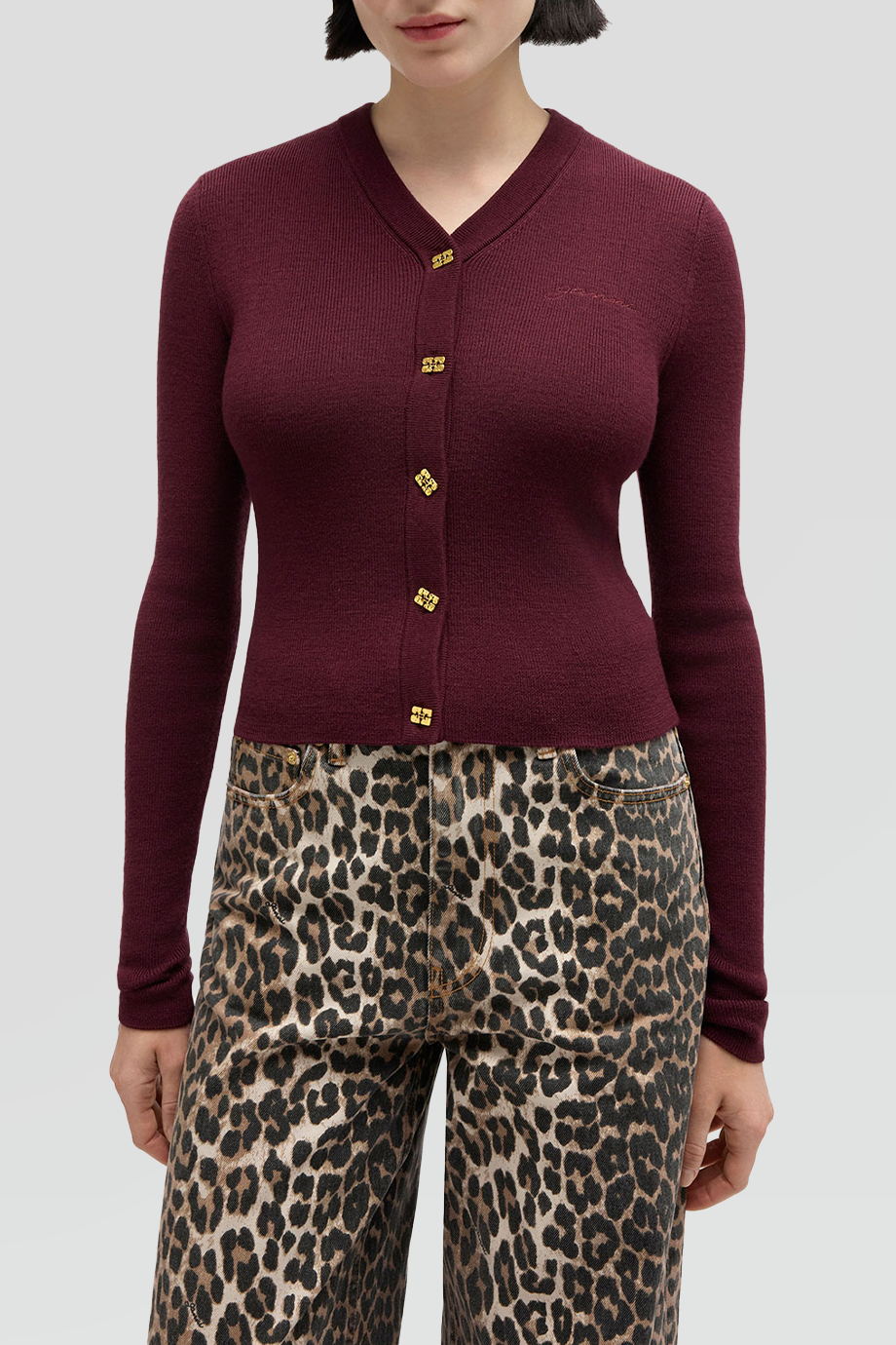 GANNI｜MINI RIBBED 織紋美麗諾短外套