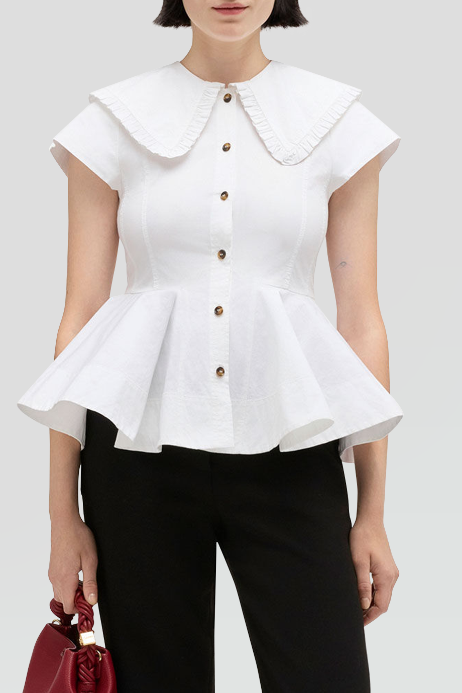 GANNI｜PETER PAN 彼得潘領棉質襯衫