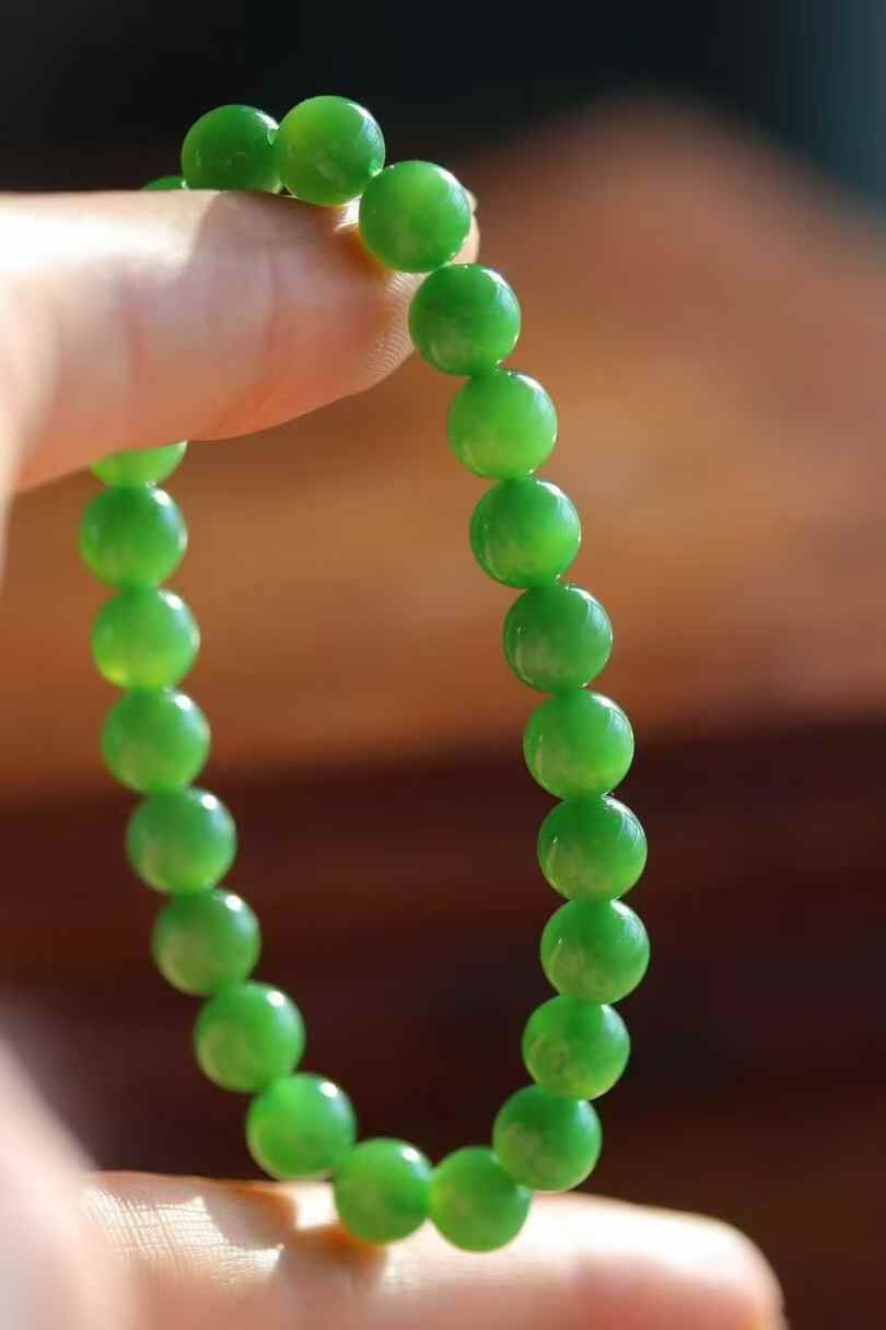 1218734 和田玉綠貓眼碧玉手串 (7.8mm直徑)