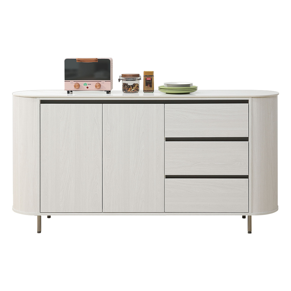 漢妮6尺造型岩板收納餐櫃/碗盤櫃/置物矮櫃/電器櫃/玄關櫃