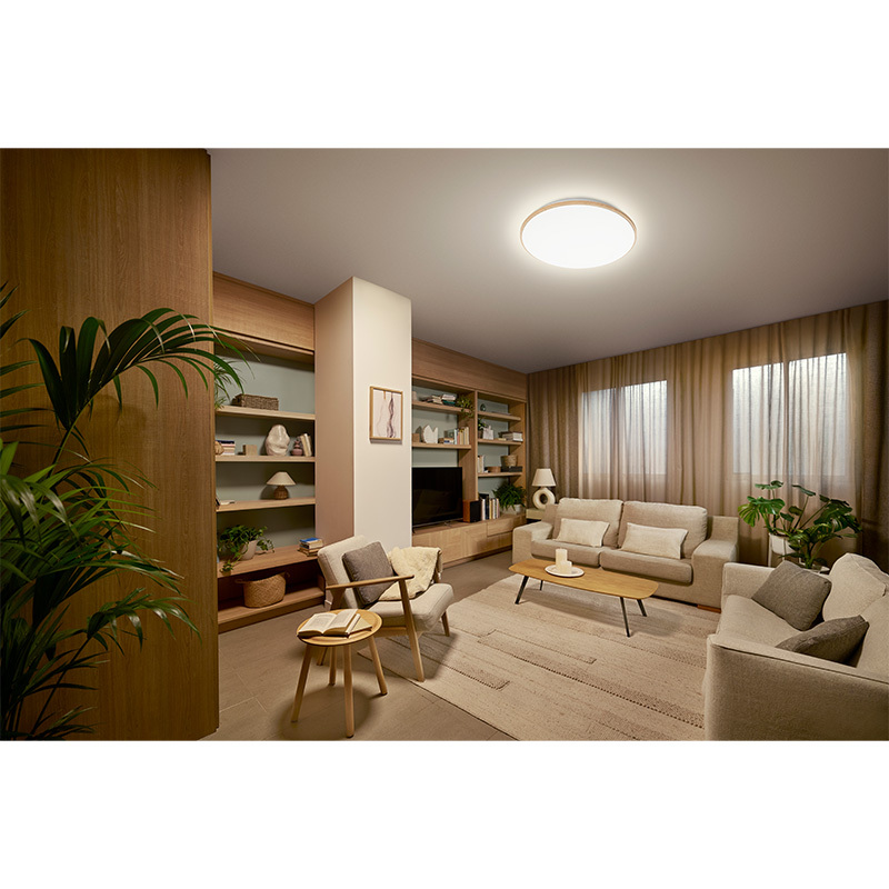 Wincel CL630 Wood Round Entry AIO Ceiling Light (40W)