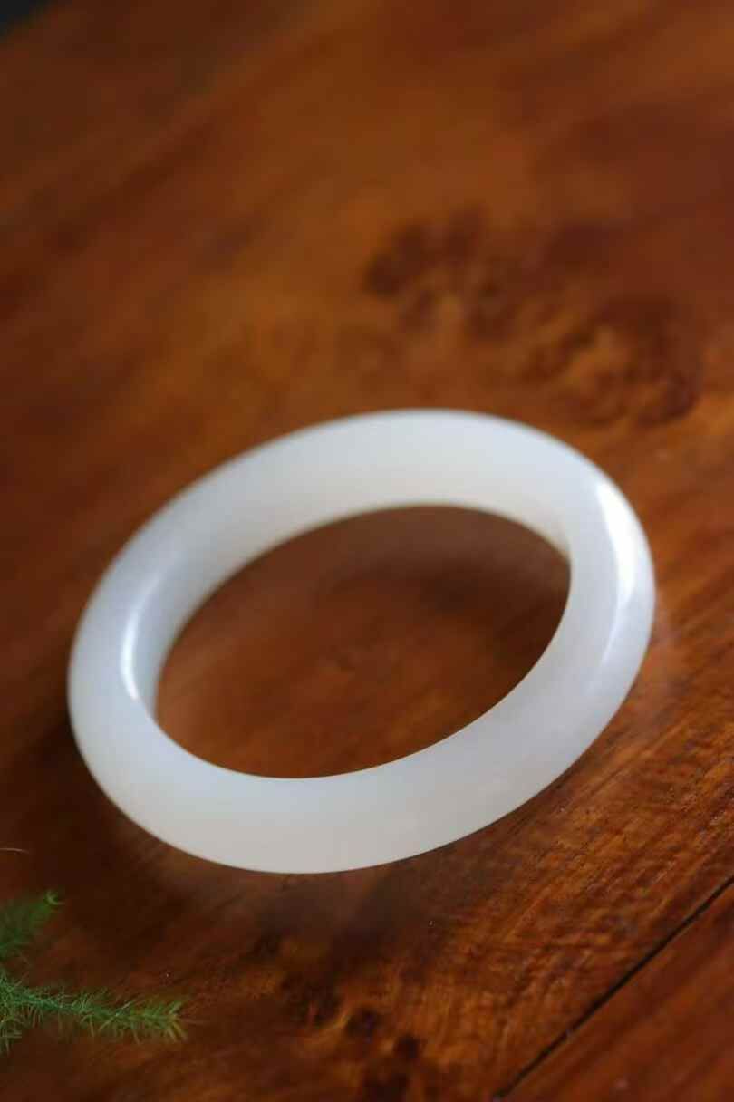 1218736 55.5mm和田玉冰底羊脂白玉手鐲 (54-56)