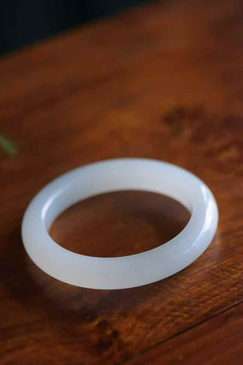 1218736 55.5mm和田玉冰底羊脂白玉手鐲 (54-56)