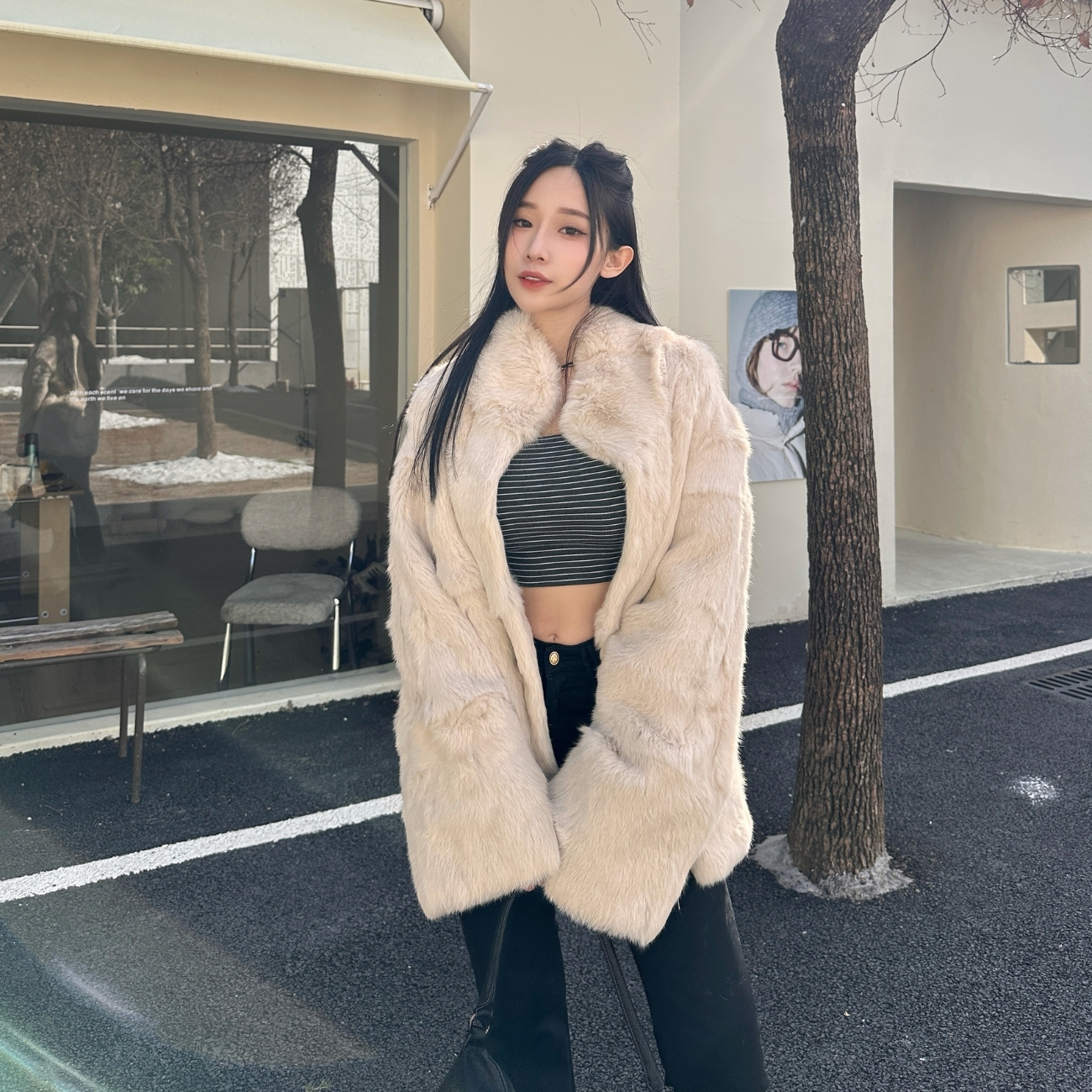 【城市名媛】DOMISS高級感皮草外套 冬天主角款 皮草(現貨)