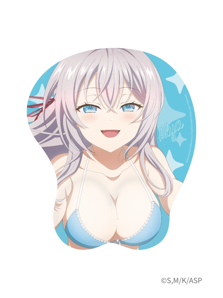 不時輕聲地以俄語遮羞的鄰座艾莉同學 胸部滑鼠墊 藍色泳裝艾莉