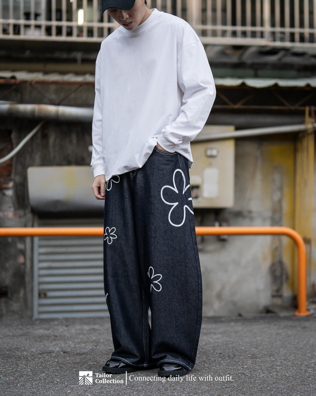 #預購 Tailor collection 花花 原色 彎刀 牛仔褲