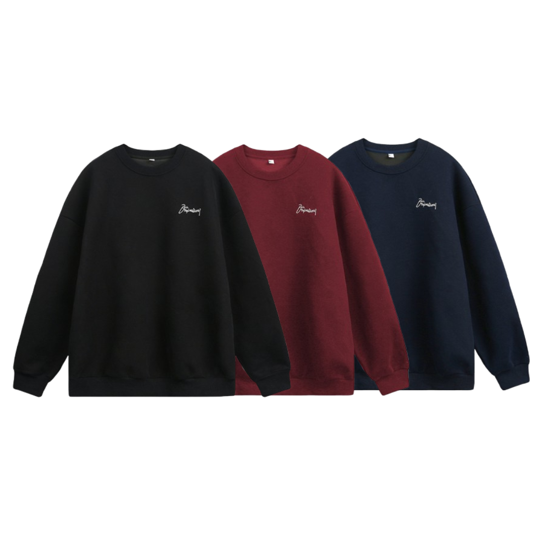 重磅草寫刺繡大學T MW3967