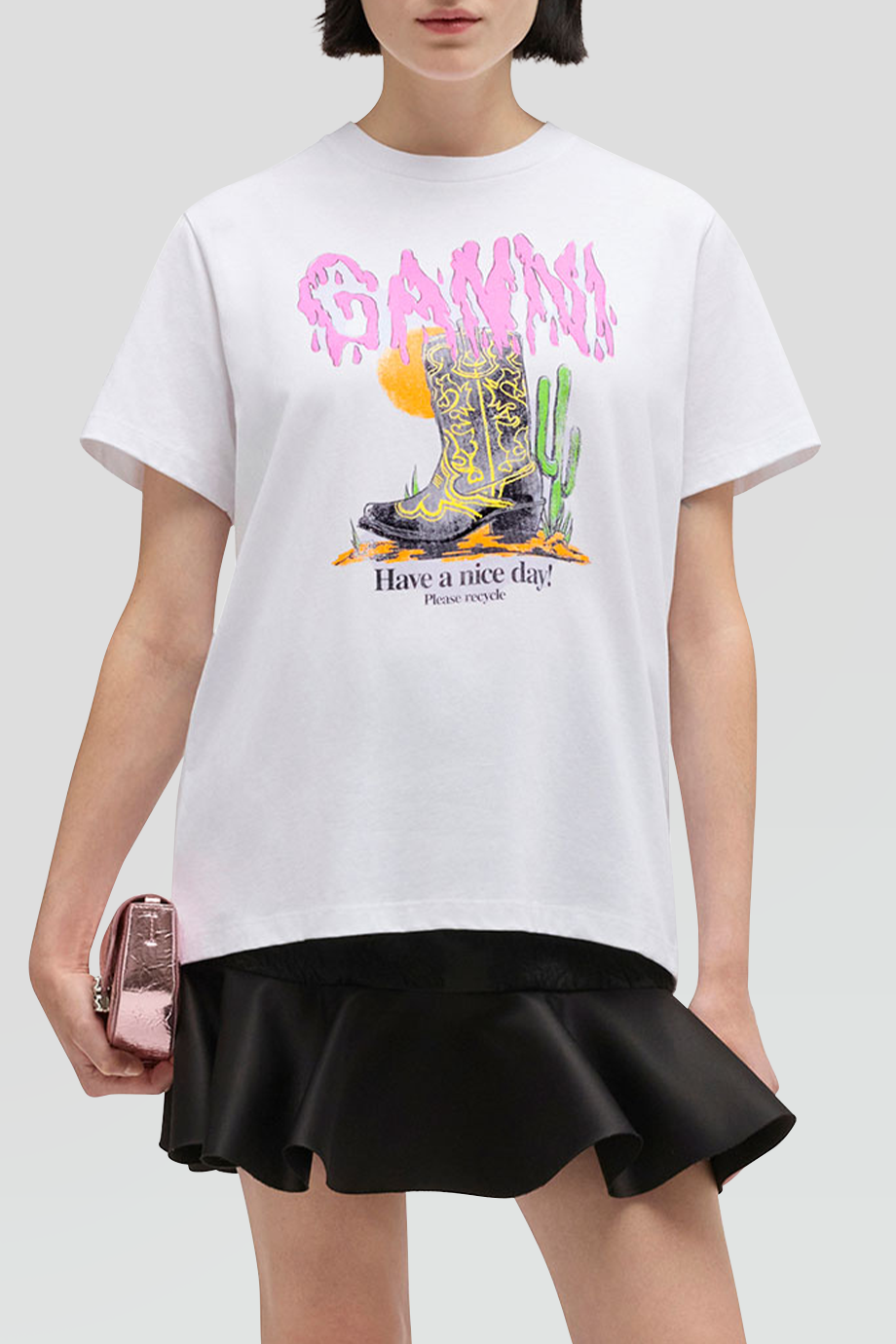 GANNI｜BOOTS 印花西部靴棉質T恤