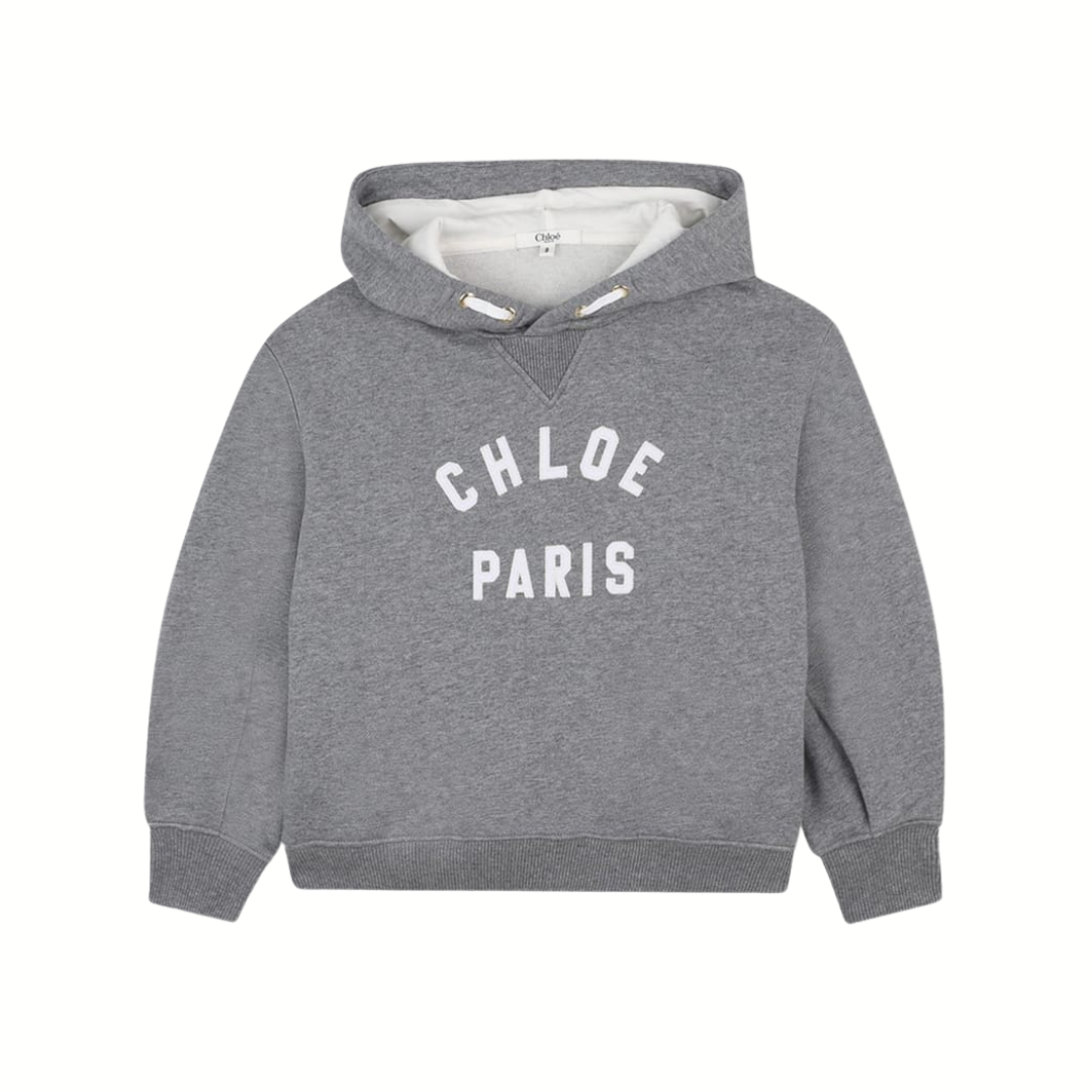 1LN1223-015 CHLOE Hoodie with Logo Grey #C20646-A46 (C-BR-E)