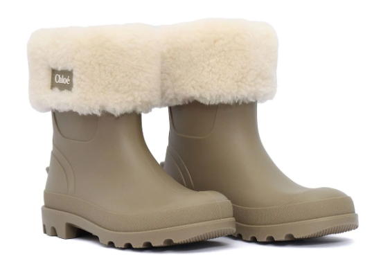 1LN1223-004 CHLOE KIDS Chloè Logo Patch Boots #C20697-65E (S-BR-E)