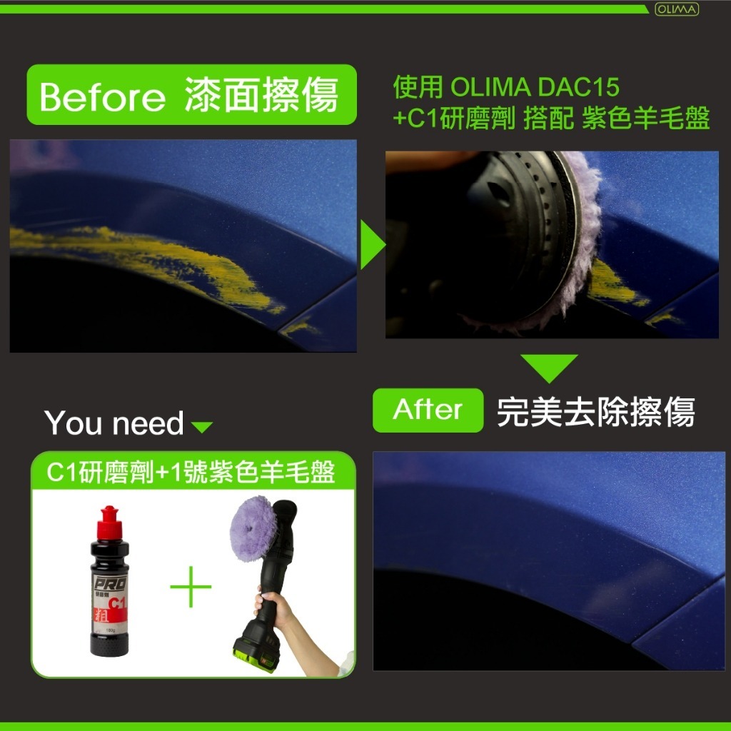 OLIMA PRO專業用水性研磨劑 共5款~C1粗 C2中 C3細 C4極細 1劑拋