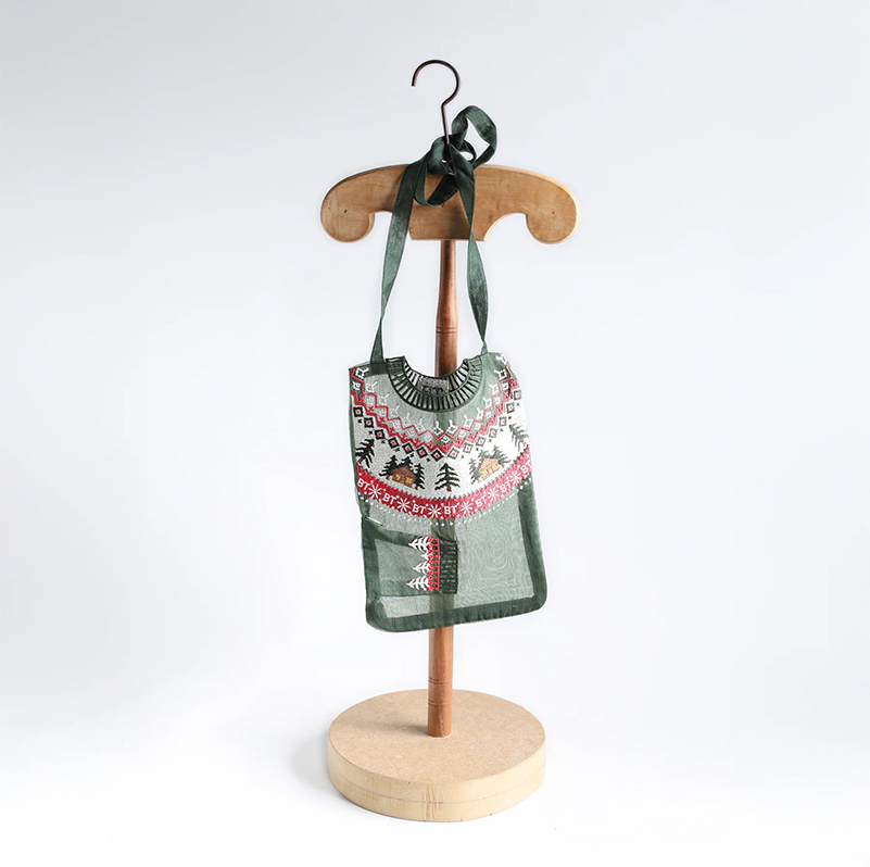 Brigitte Tanaka 綠色毛衣烏干紗斜背袋