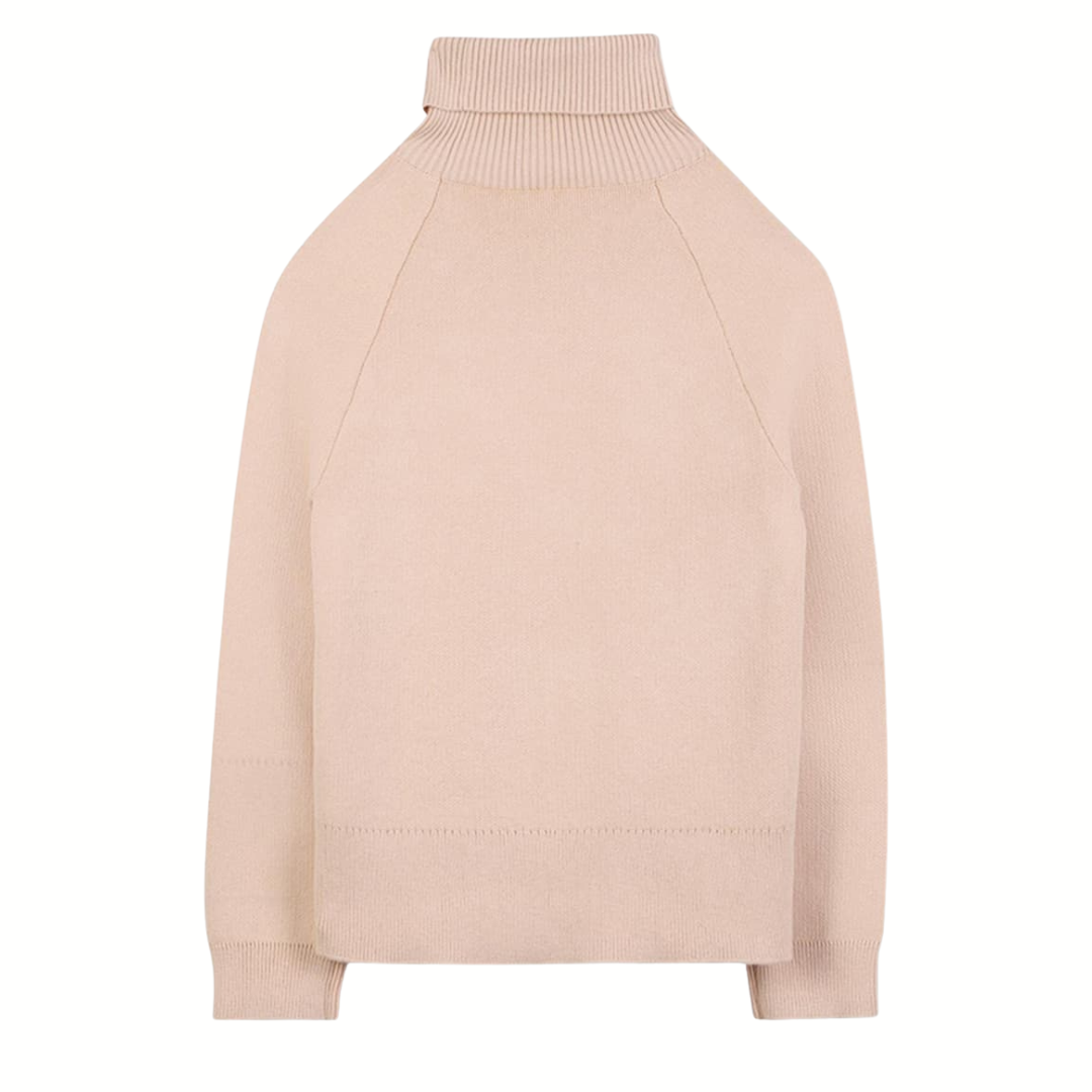 1LN1223-019 CHLOE Turtle-Neck Logo Embroidered Jumper #C20640-257 (C-BR-E)