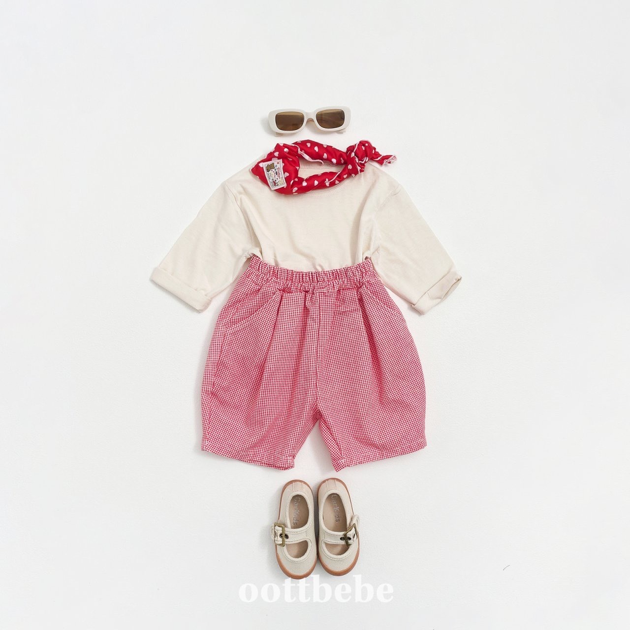 童年日常格紋褲