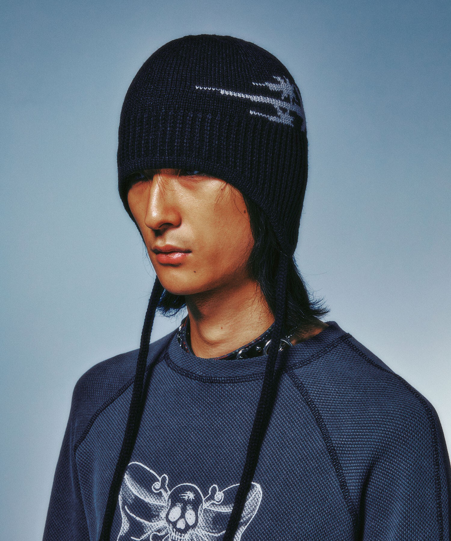 Niceghostclub 3stars logo earcap beanie