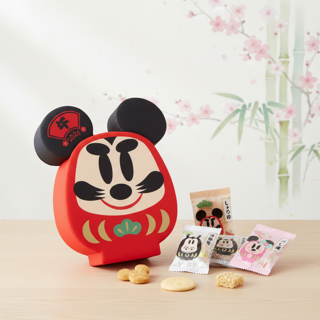 (預購商品) 東京迪士尼 米奇 × 達摩造型 2026新年米菓禮盒2026