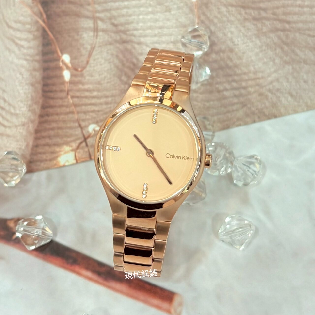 【CALVIN KLEIN】氣質晶鑽女錶 CK25200334 29mm 現代鐘錶