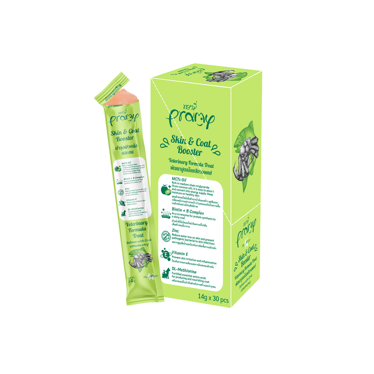 Pramy 三文魚蟹肉 皮膚毛髮保健 營養肉泥唧唧貓醬 14g x 30條裝
