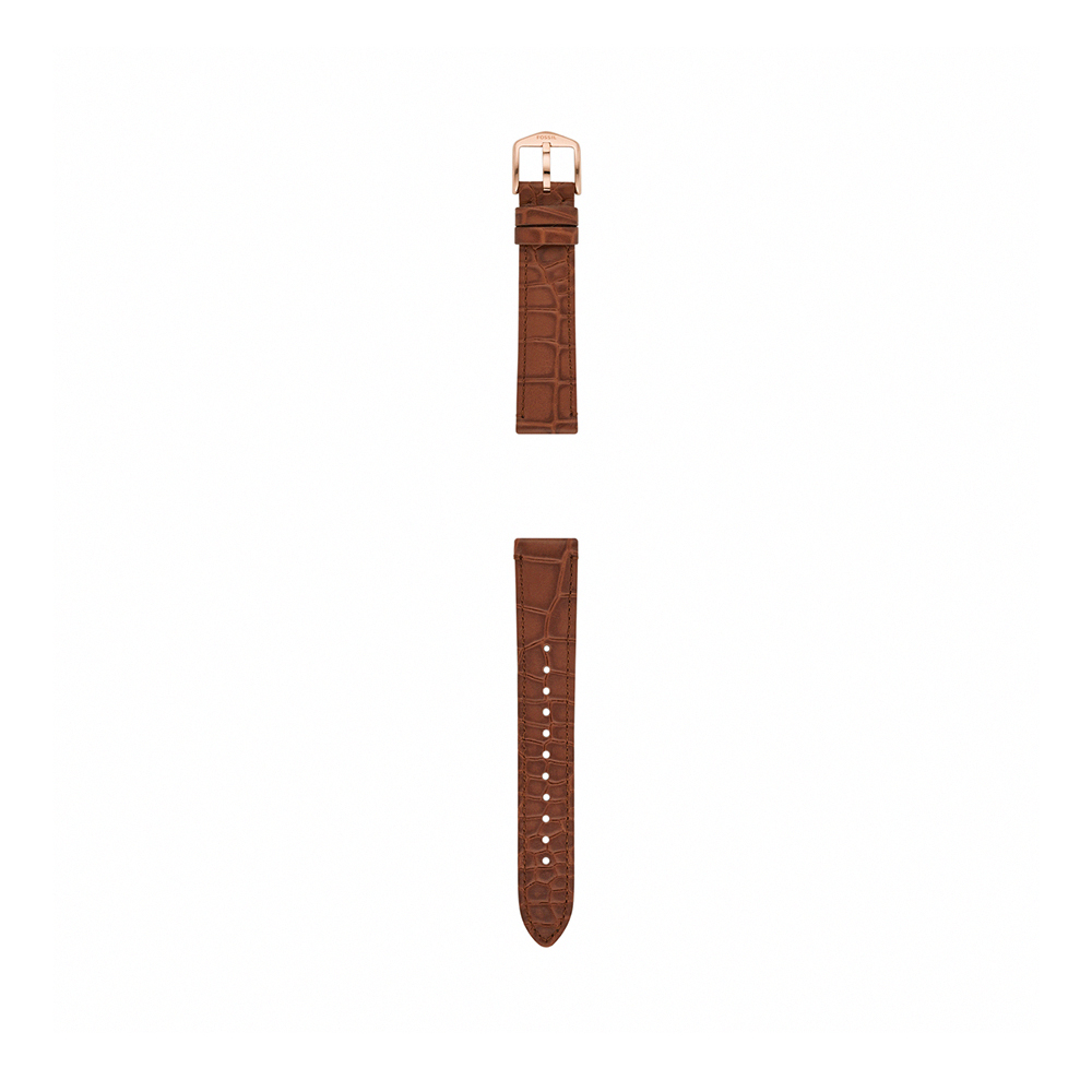 18mm LiteHide™ 棕色鱷魚壓紋真皮錶帶 S181508