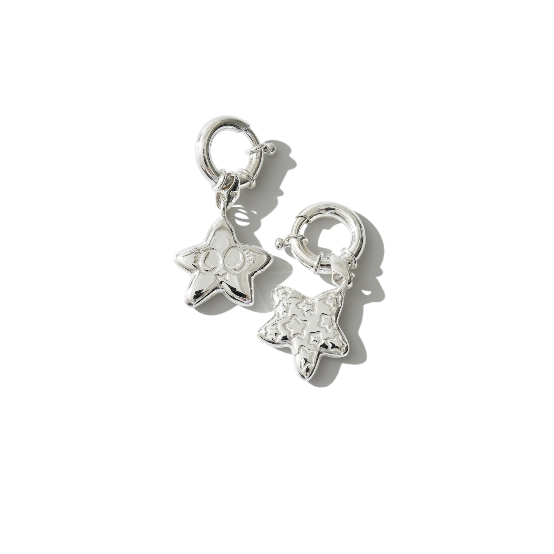 AOI Double Sided Xmas Star 聖誕雙面花星 925 銀吊飾