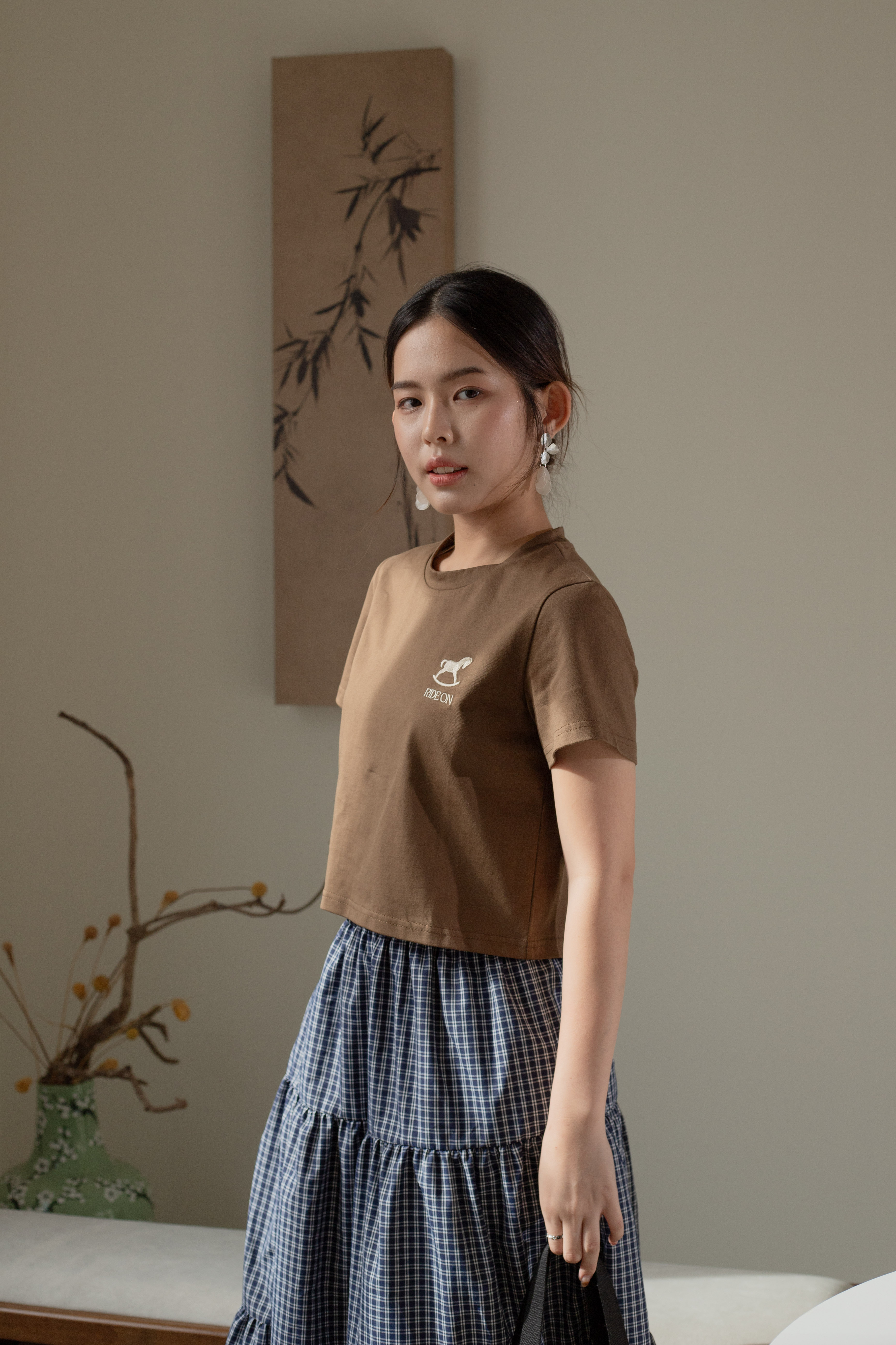 Michell Checkered Skirt Navy-2606SKNAV