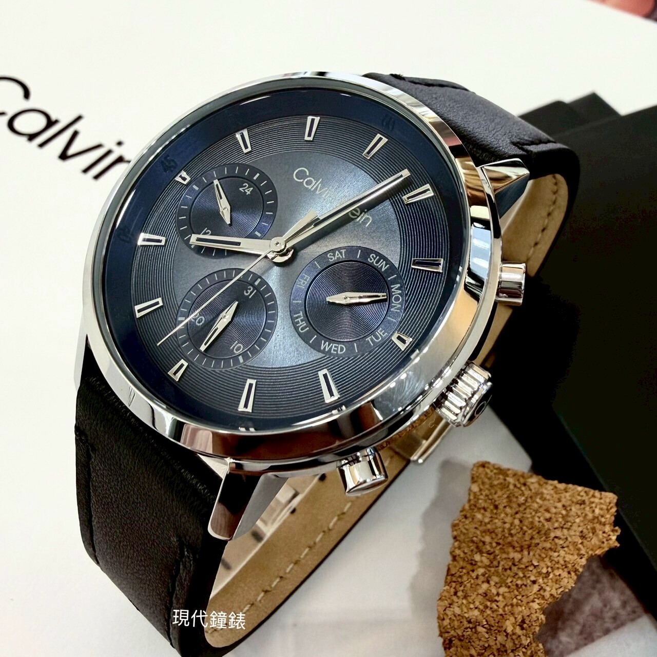 【CALVIN KLEIN】漸層面版皮帶男錶CK25200497 41mm 現代鐘錶