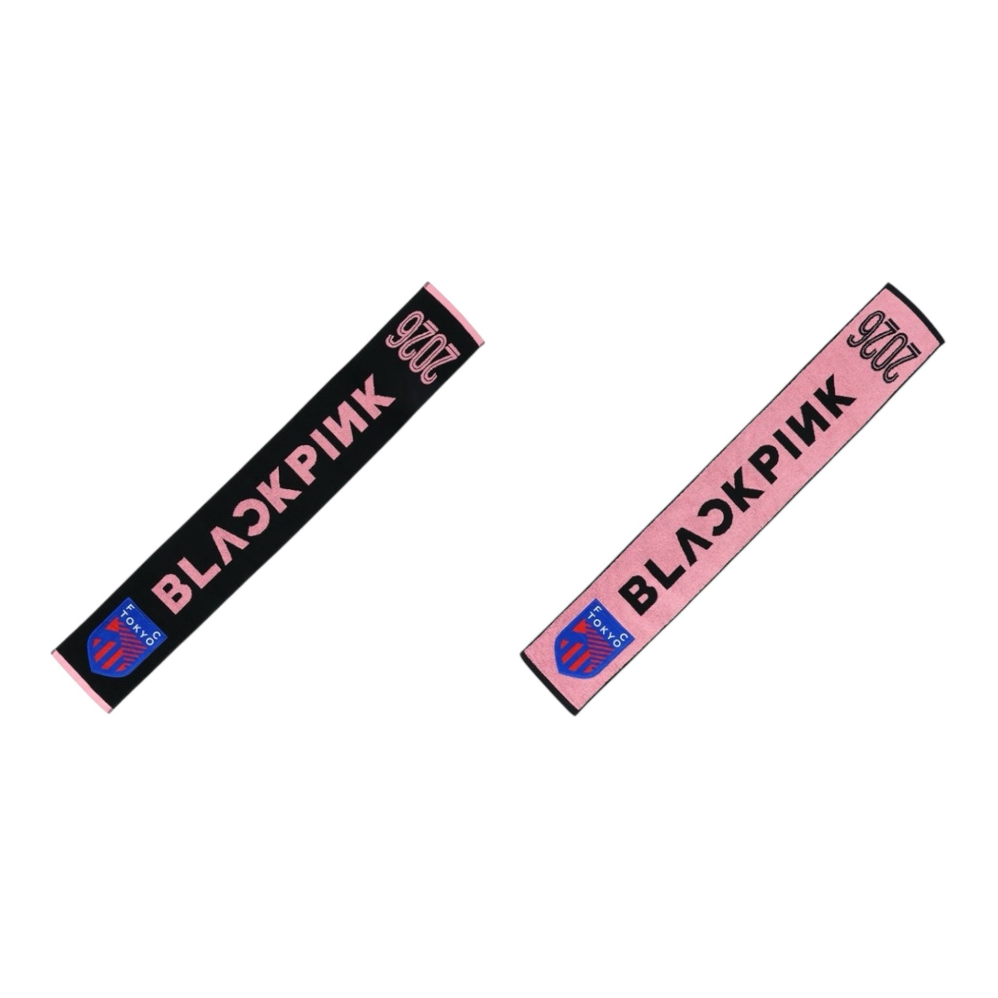 BLACKPINK × FC TOKYO Jacquard Towel Scarf (Black, Pink)