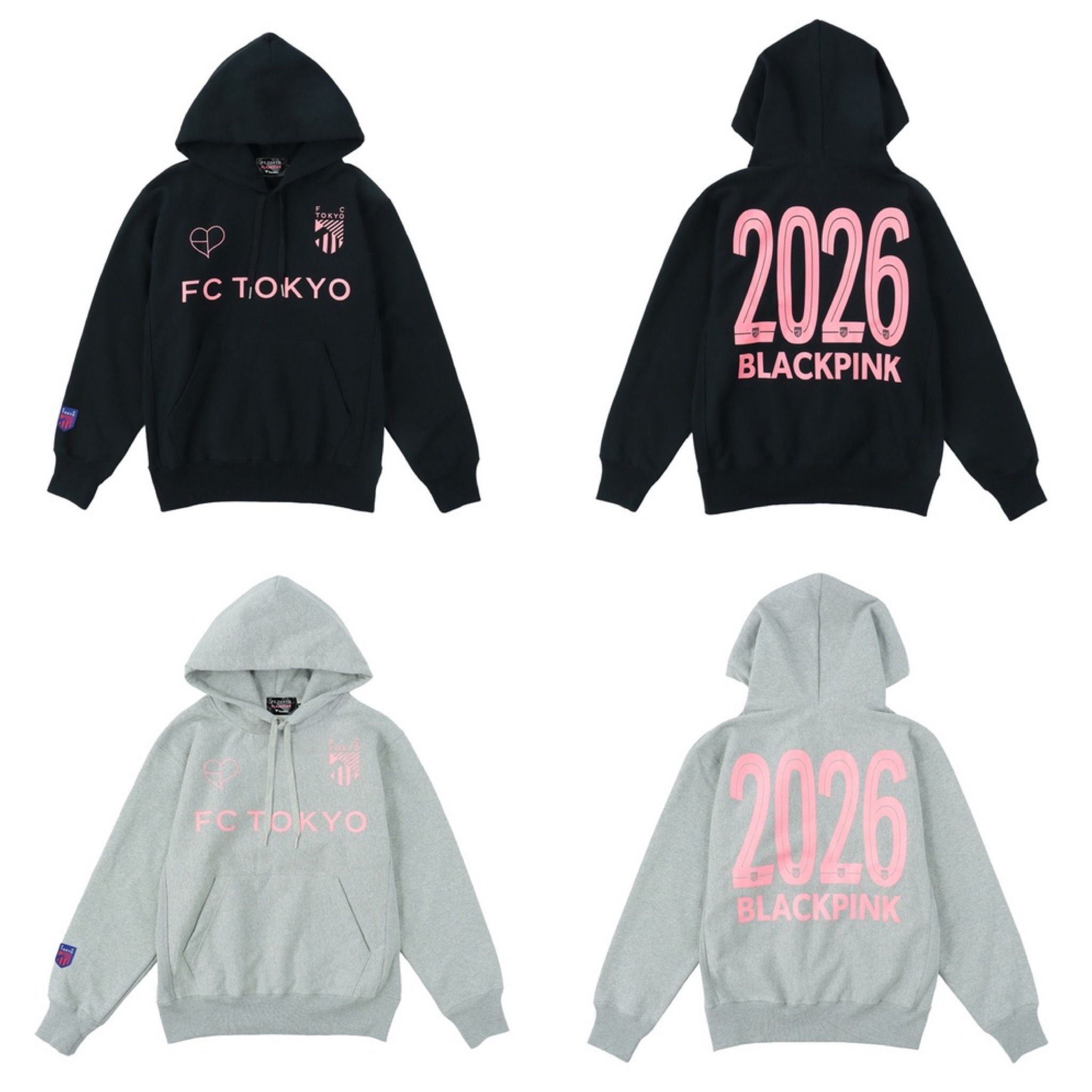 BLACKPINK × FC TOKYO  Logo Hoodie (Black, Gray)