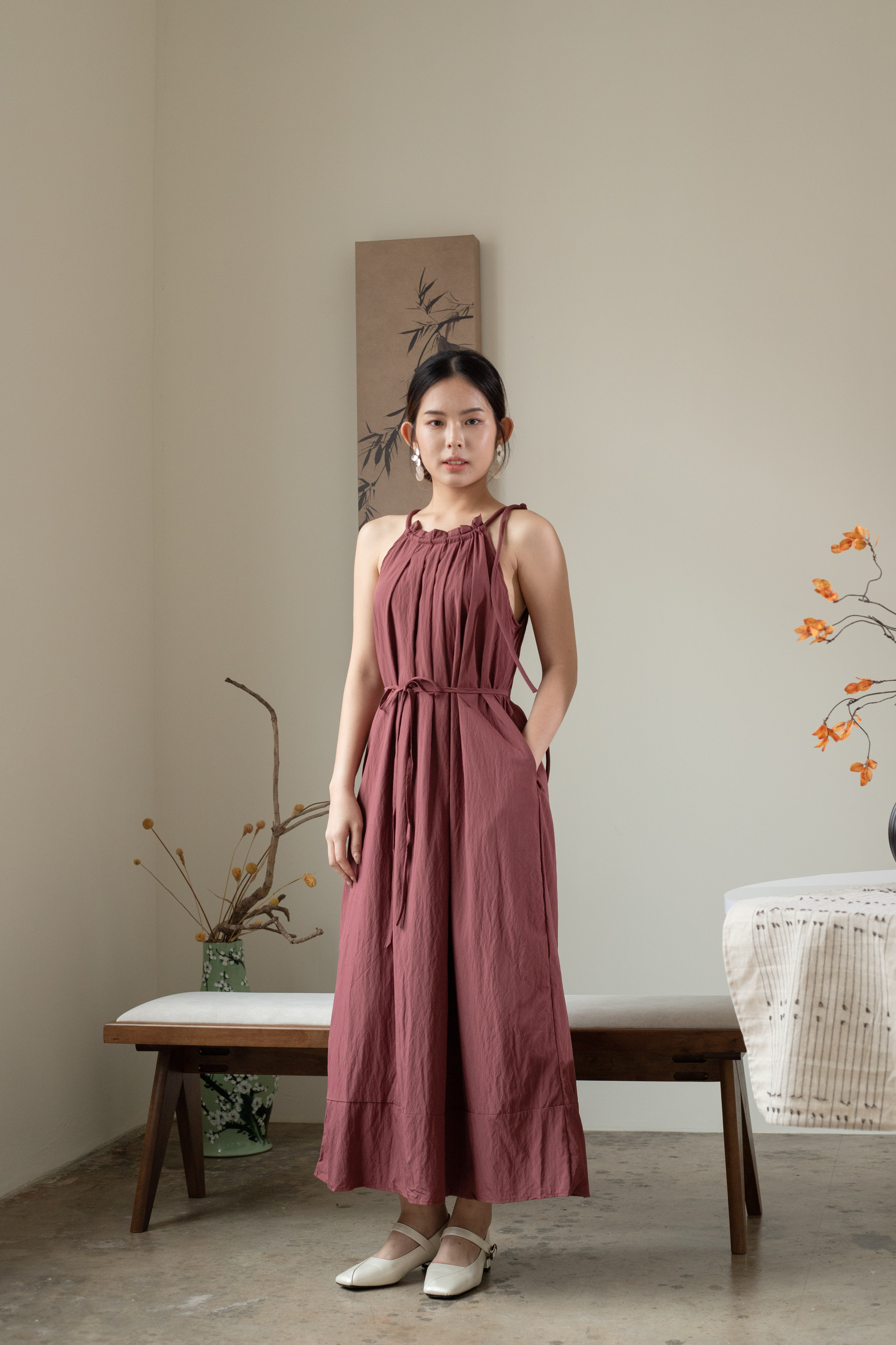 Tasha Pleated Dress Red -2610DLRED