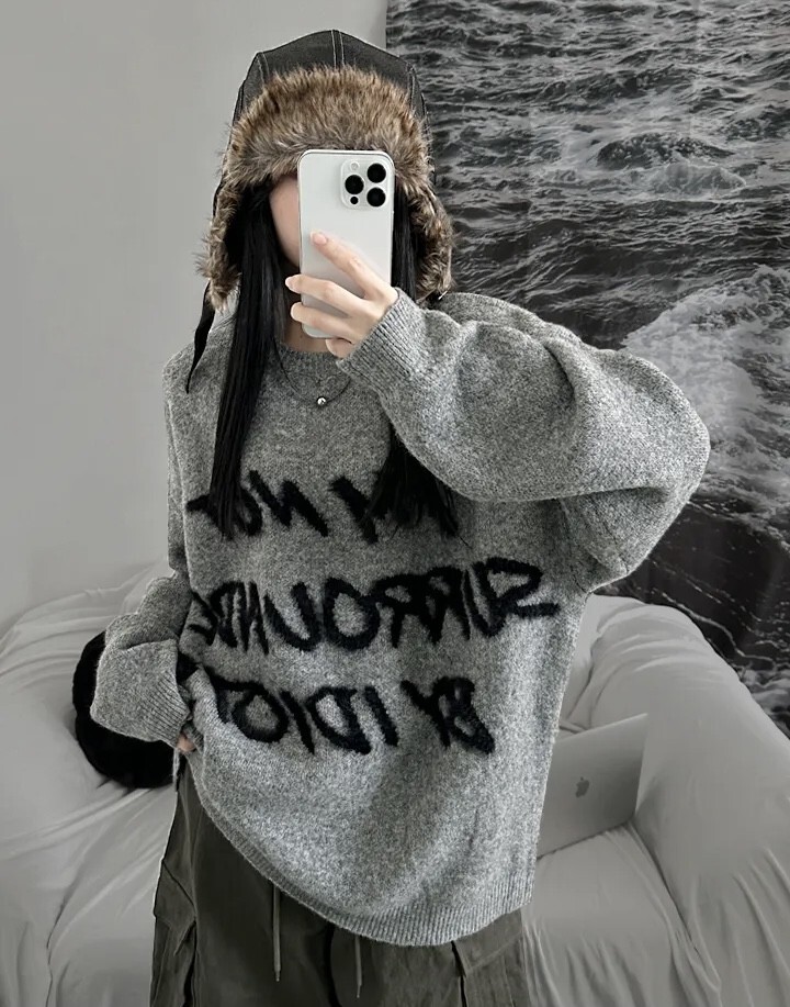 個性寬鬆針織上衣