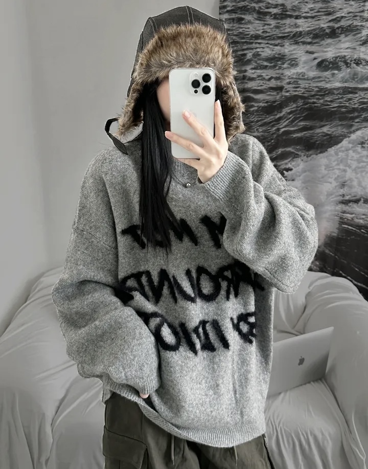 個性寬鬆針織上衣