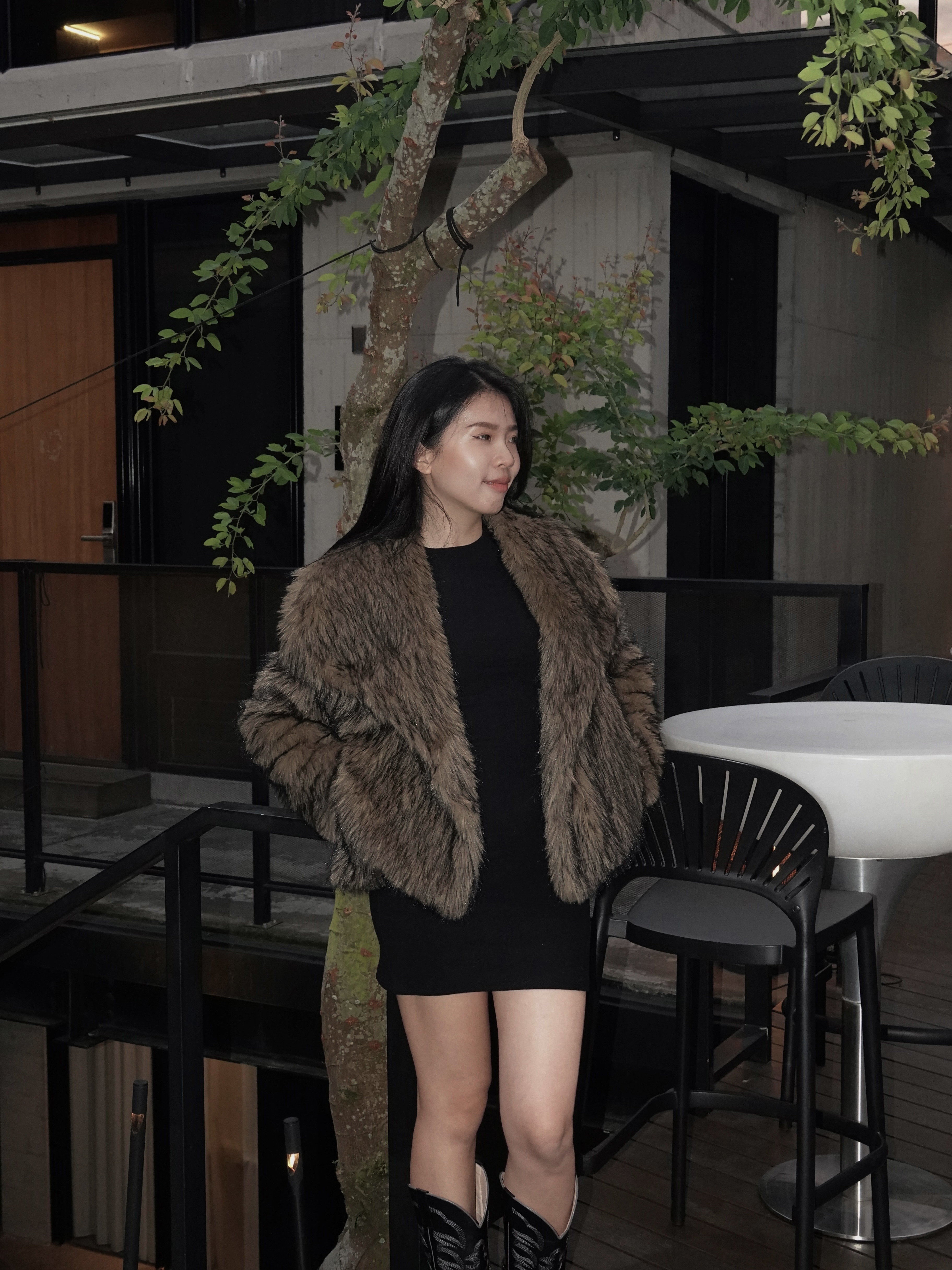 𝑃𝑖𝑛𝑡𝑒𝑟𝑒𝑠𝑡 𝐺𝑖𝑟𝑙毛毛大翻領皮草外套(2色)