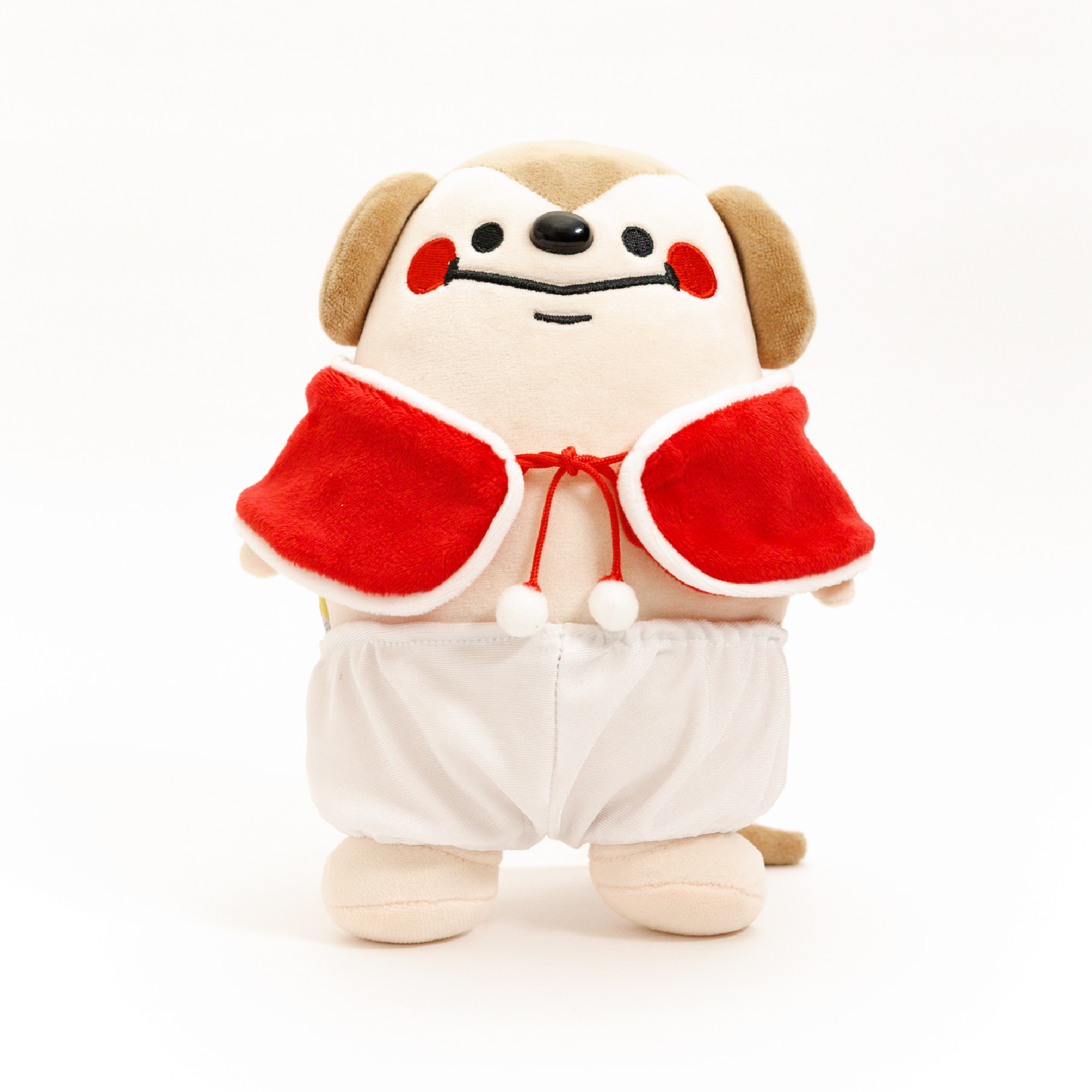 紅絨披風純白小褲套裝