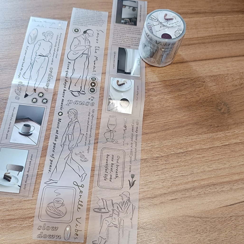 紙上旅行 x 舒媞．Dancing through life's moments 5cm霧面PET膠帶 <整捲/分裝>