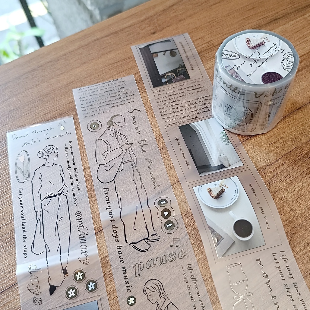 紙上旅行 x 舒媞．Dancing through life's moments 5cm霧面PET膠帶 <整捲/分裝>