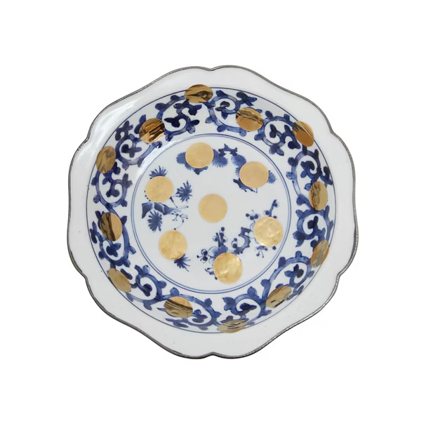 amabro-NAMASU 深皿，蛸唐草松竹梅文輪花款，源起於18世紀經典的蛸唐草與松竹梅的組合