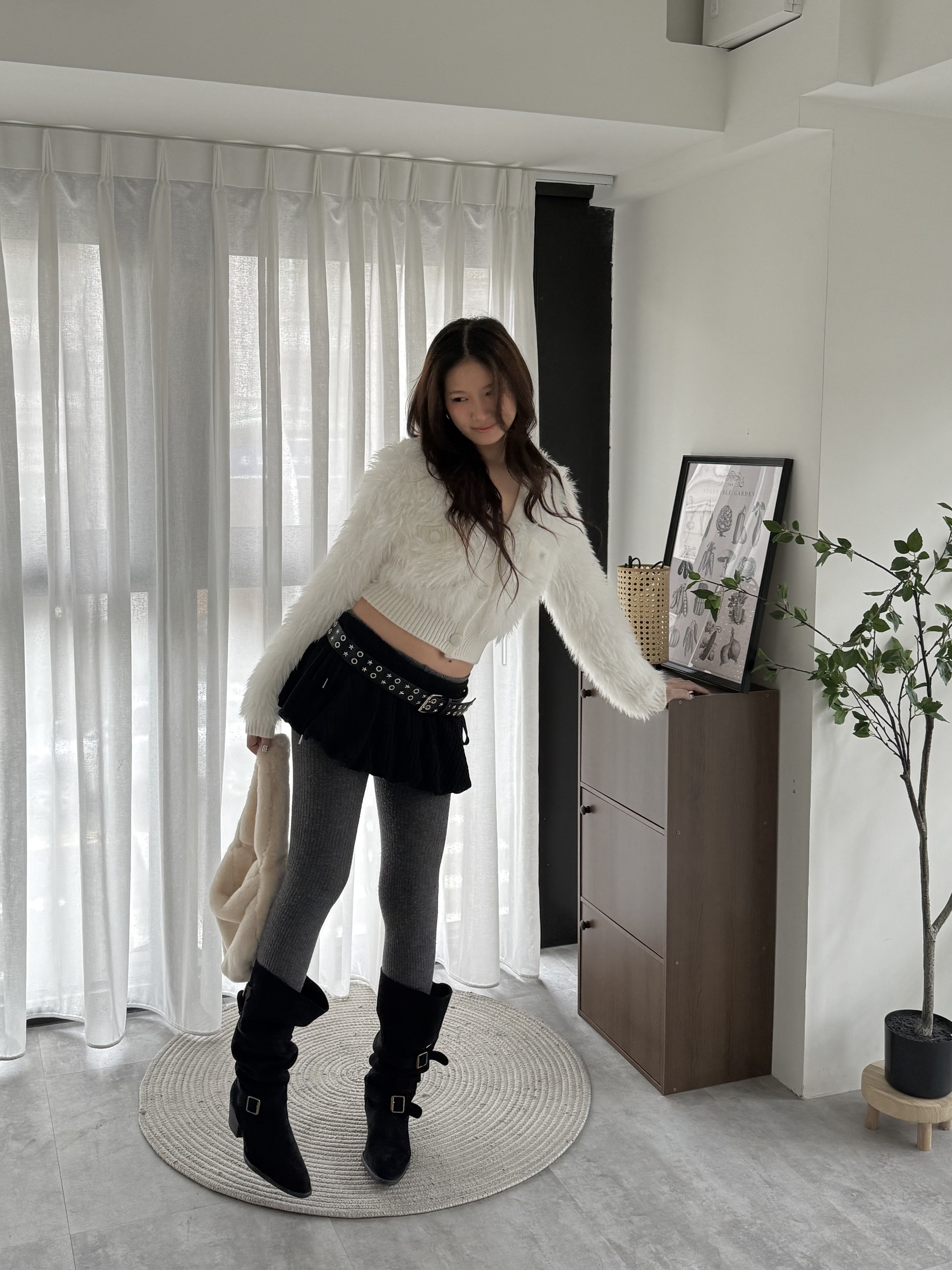 R206(設計品牌)/大紐釦千金毛毛外套