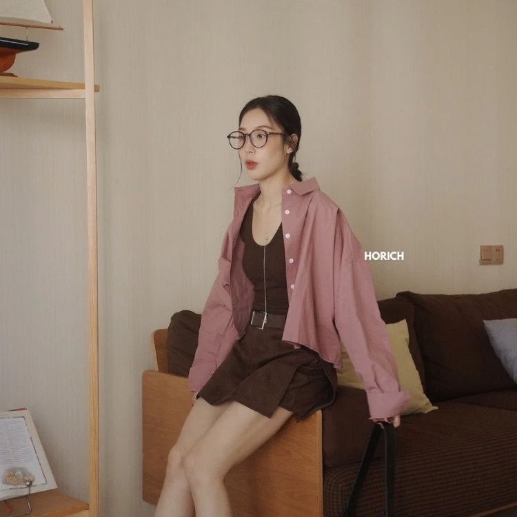 𝗗𝗲𝗰.𝟮𝟯 / 2838-短版挺襯衫(7色) / 粉紫